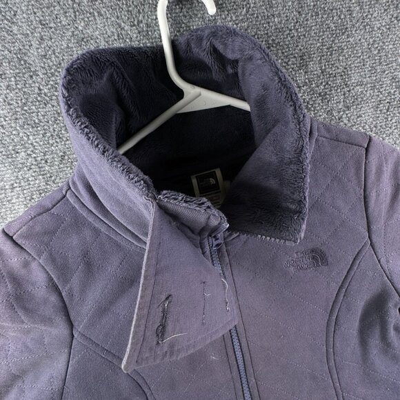 The North Face Purple Fuzzy Fleece Lined Jacket Small Full Zip Long W/ Pockets - Picture 6 of 16